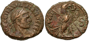 MINT ERROR -- Aurelian, August or September 270 - October or November 275 A.D., Roman Provincial Egypt